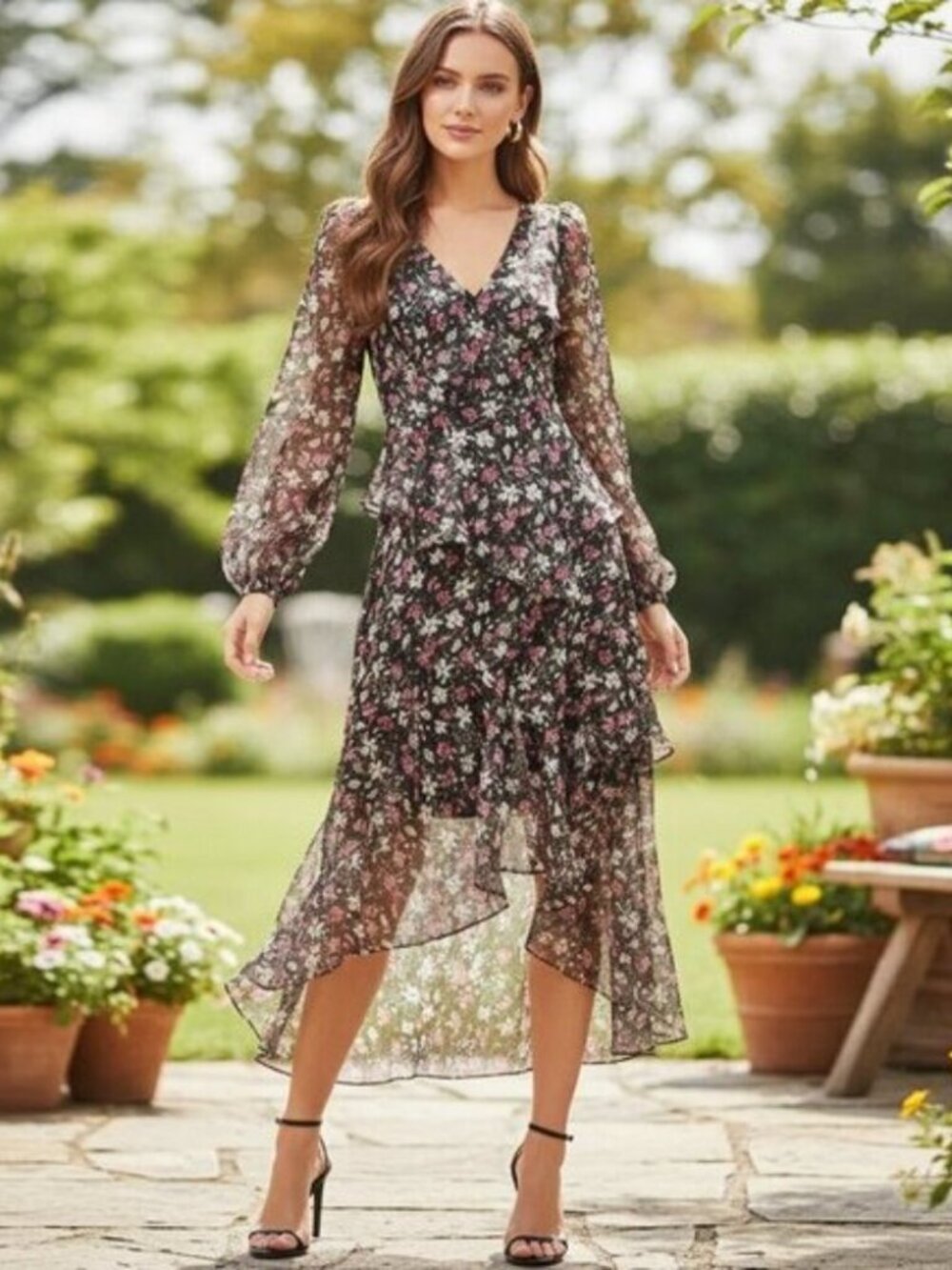 ASTR Fairfax Dress Fuchsia Gold Floral Size Small NWT